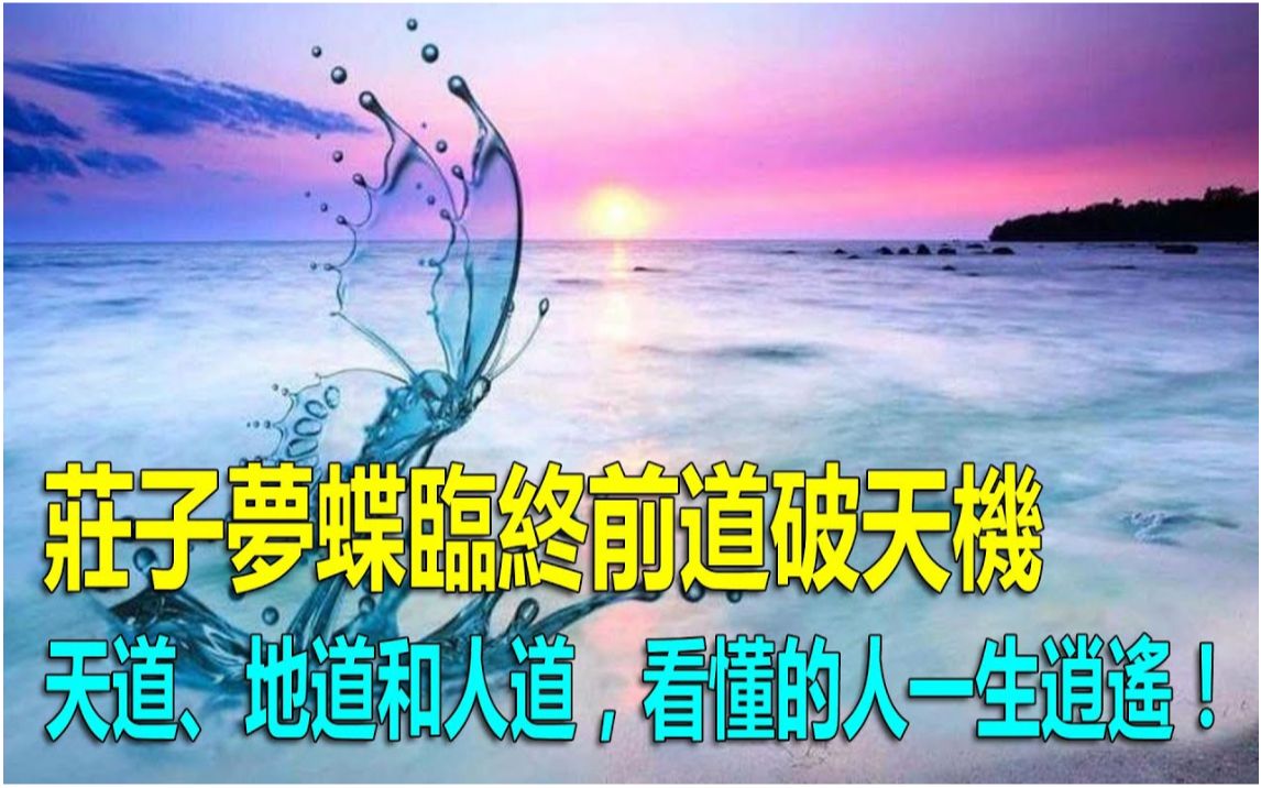 庄子梦蝶临终前道破天机,天道、地道和人道,看懂的人一生逍遥!哔哩哔哩bilibili