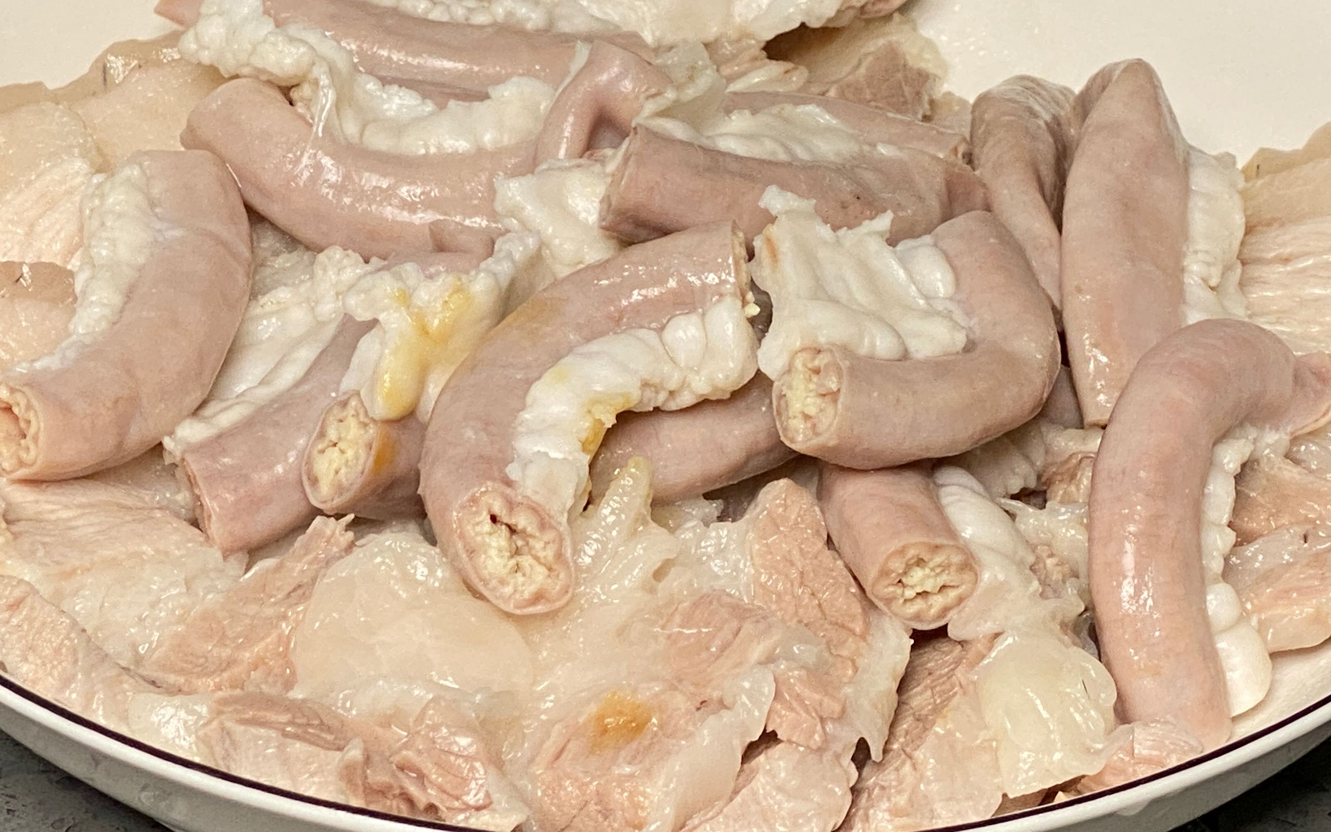 白切粉肠五花肉,这才是猪肉本身的味道,原汁原味太好吃了