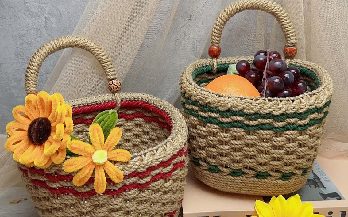 大福小匠:蒜头筐壁挂篮子教程