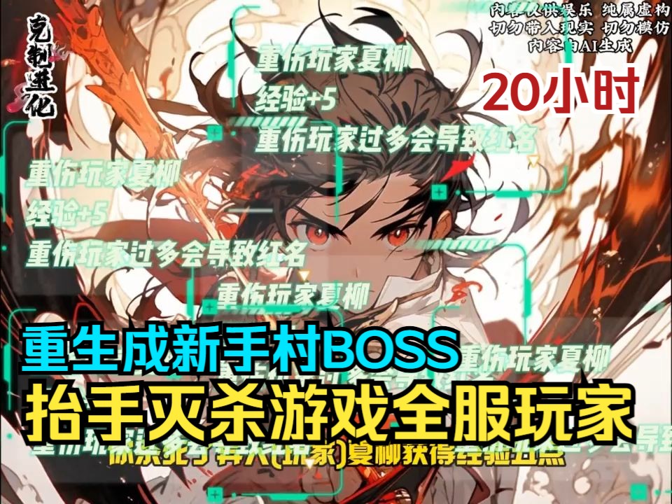 [图]【20小时】《重生成游戏新手村BOSS》废柴成为游戏BOSS，坐拥各种神级技能，功法和装备，轻松拿捏全服玩家，顺便收几个徒弟指点江山，就是如此轻松！一口气看完