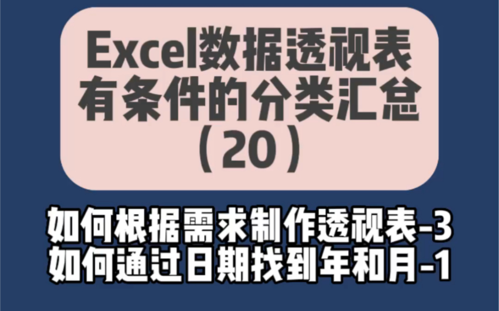 Excel数据透视表如何通过日期来获取每年每月的统计数据呢?统计月份和年份数据Excel数据透视表如何实现(上)哔哩哔哩bilibili