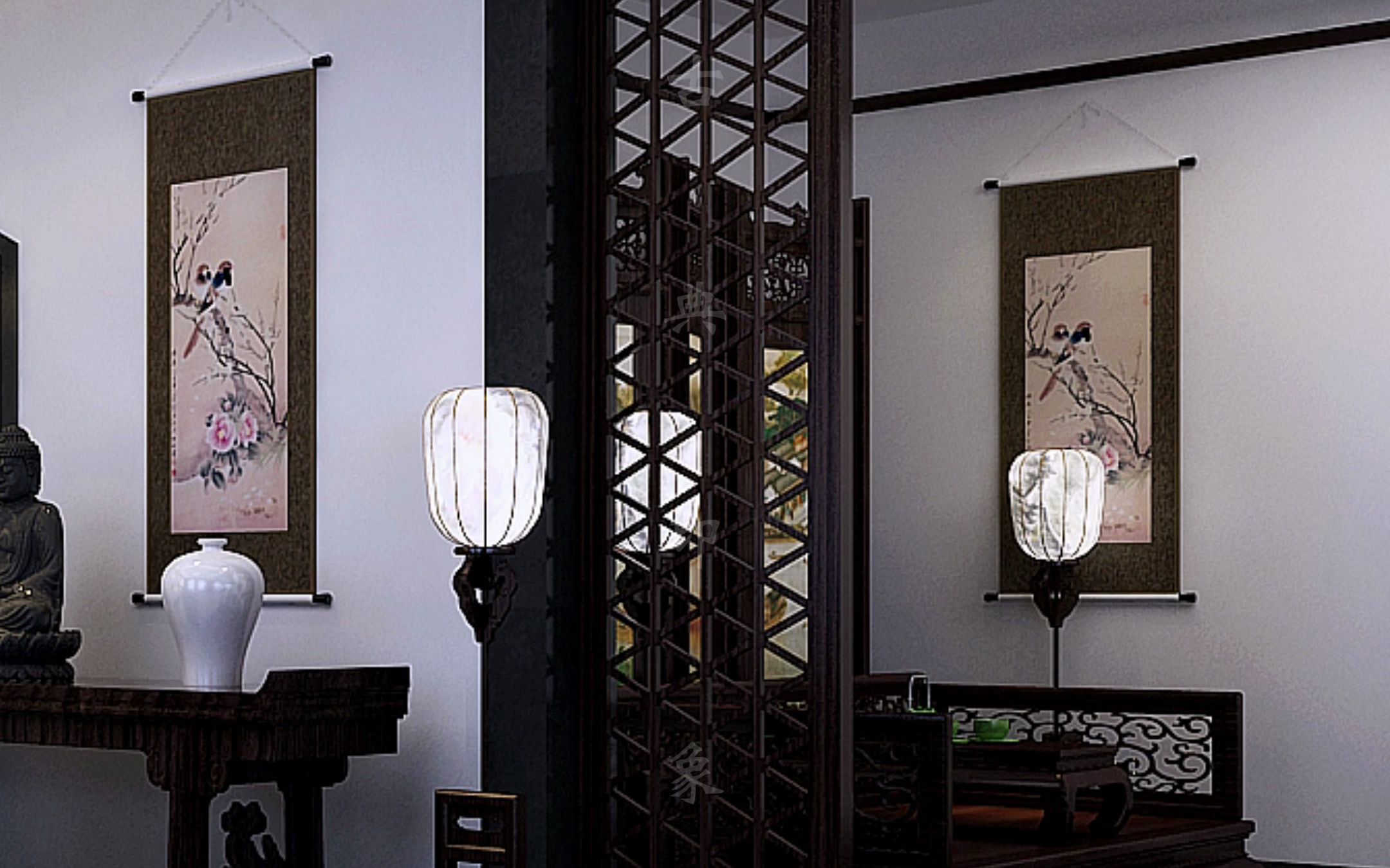 西安客户的新中式风格书画会所装修设计效果#国风古韵 #中式生活美学