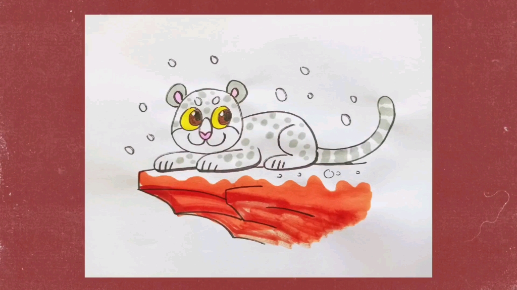 雪豹的简单画法图片