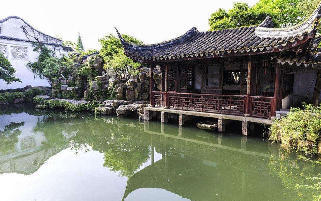 网师园还原第三天,濯缨水阁一半已完成