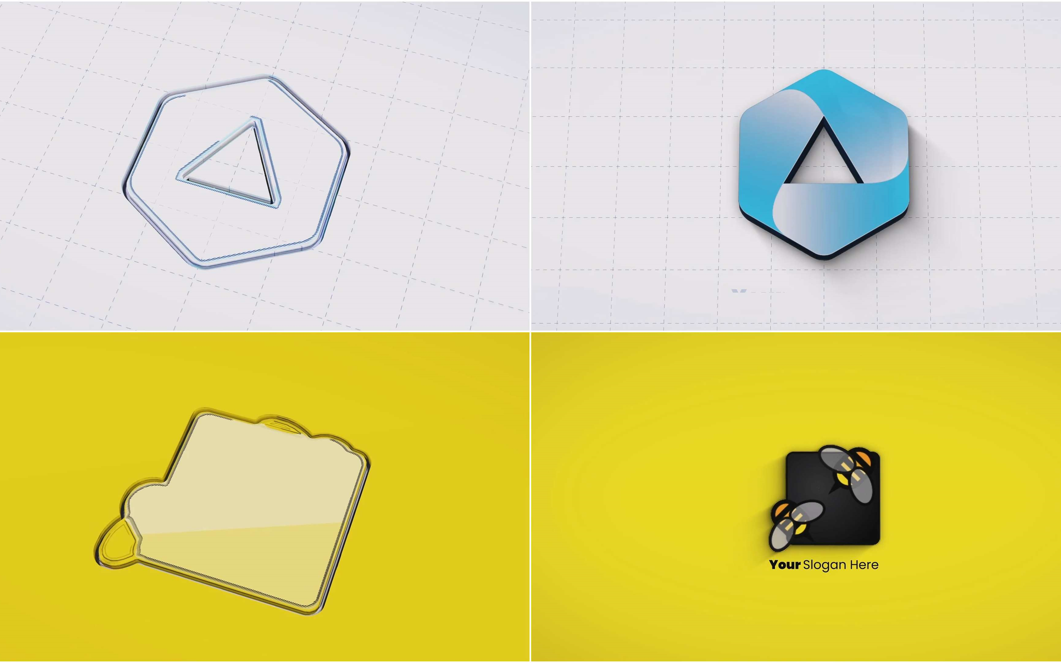 ae模板-凹凸3d特效的动态logo片头模板标识品牌商品店铺标志 ae模板