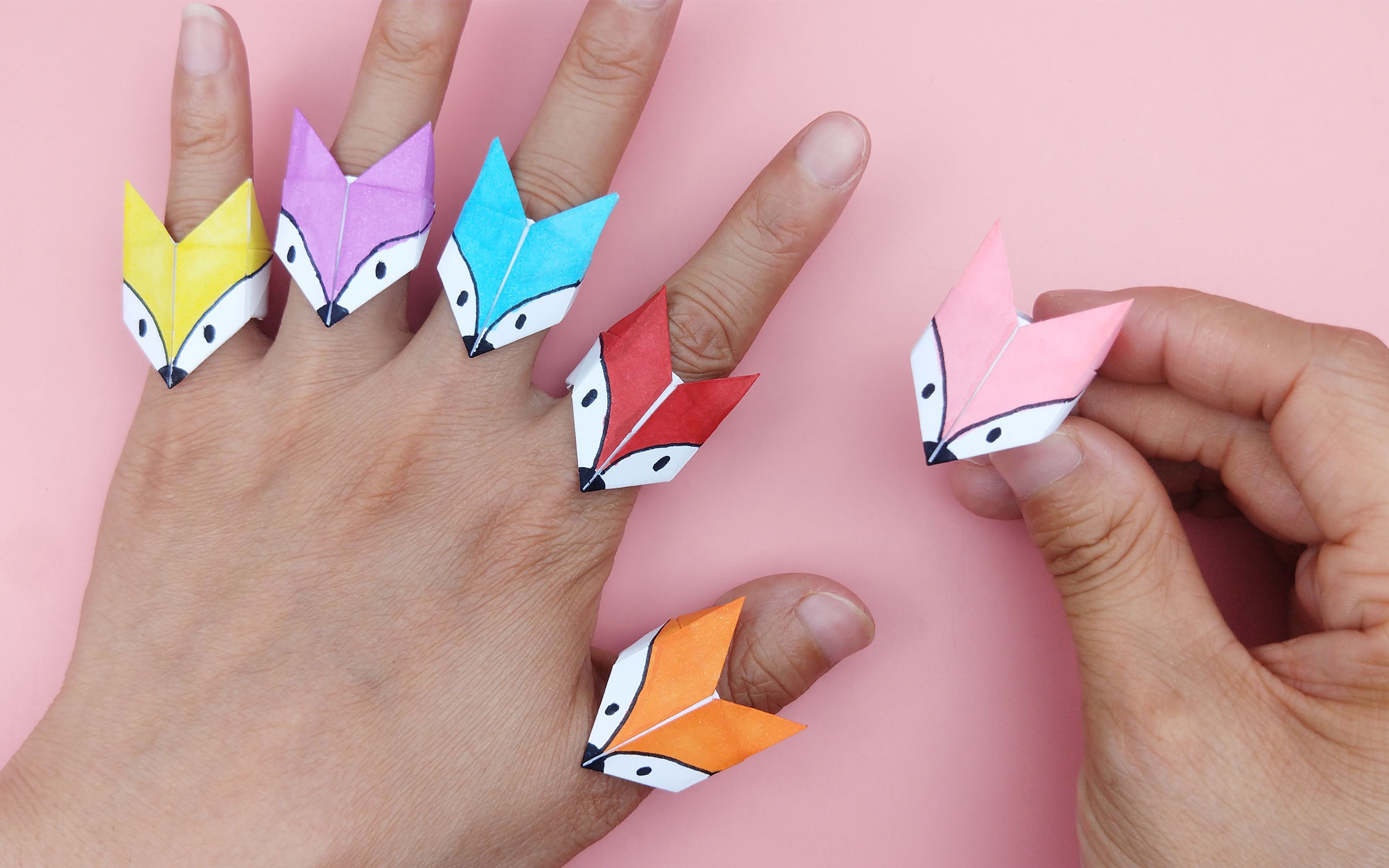 教你折可爱的狐狸戒指,女生都喜欢,手工diy折纸教学