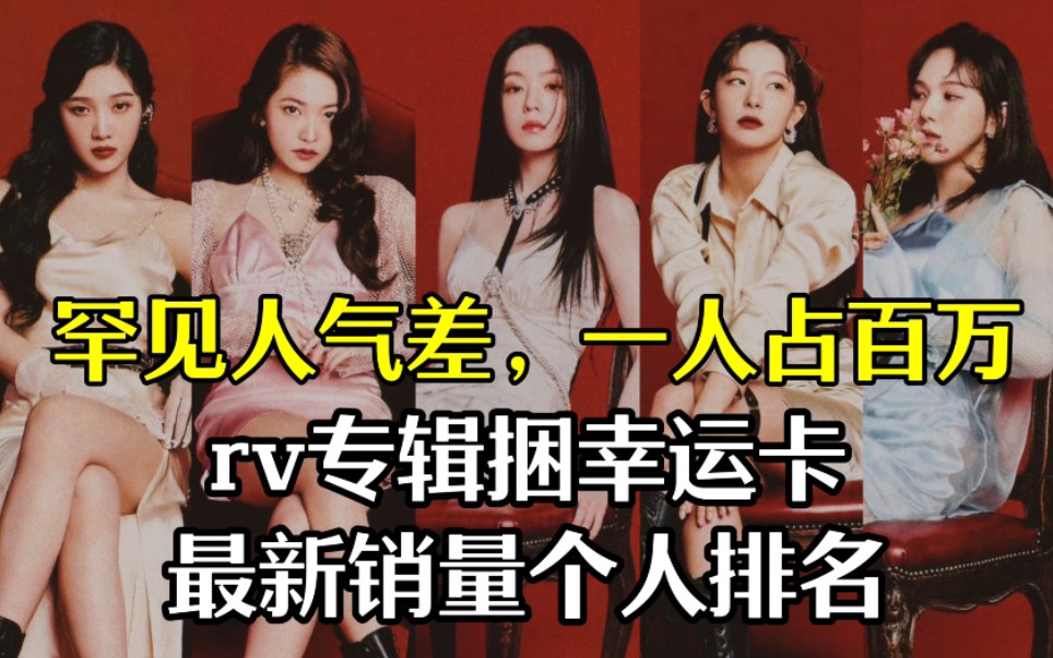 【red velvet】韩娱史上罕见队内人气差,rv专辑捆幸运卡最新销量排名哔哩哔哩bilibili