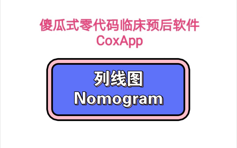 11列线图Nomogram【傻瓜式零代码临床预后模型软件CoxApp】哔哩哔哩bilibili