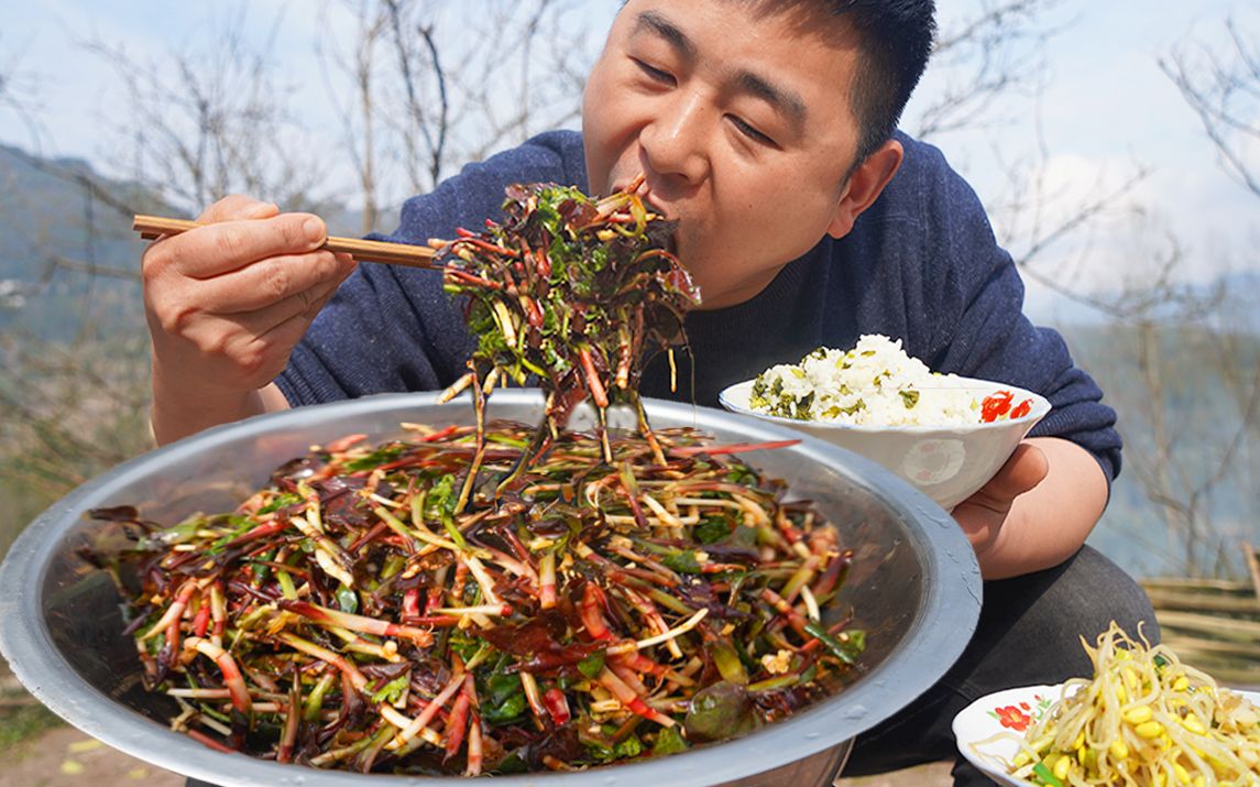 [图]超小厨4斤折耳根拌香菜，一碗猪蹄汤一碗饭，自己动手吃着真香