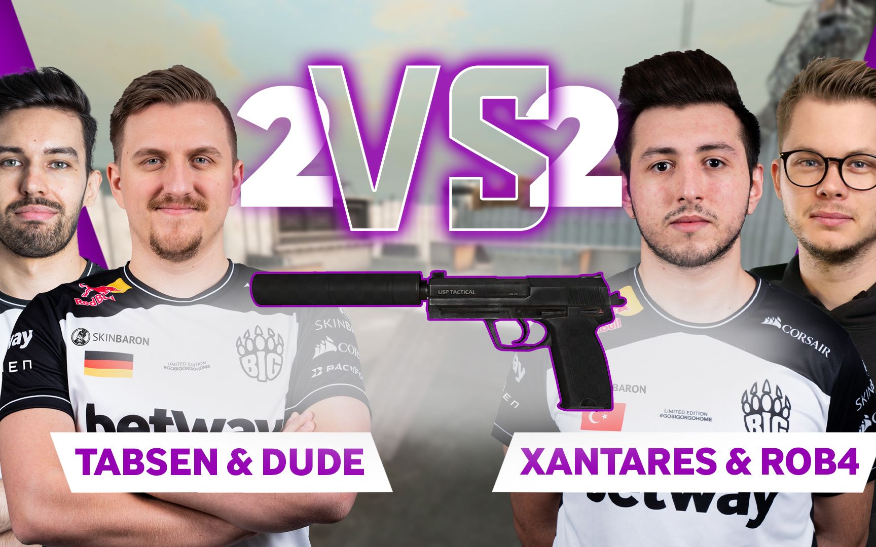 【csgo】big手枪2v2:两个狠人 vs tabsen和dude