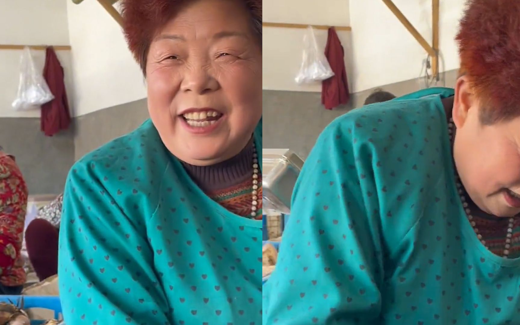 68岁阿姨每天早起半小时化妆,淡妆高跟鞋做着剥笋工作,网友热议