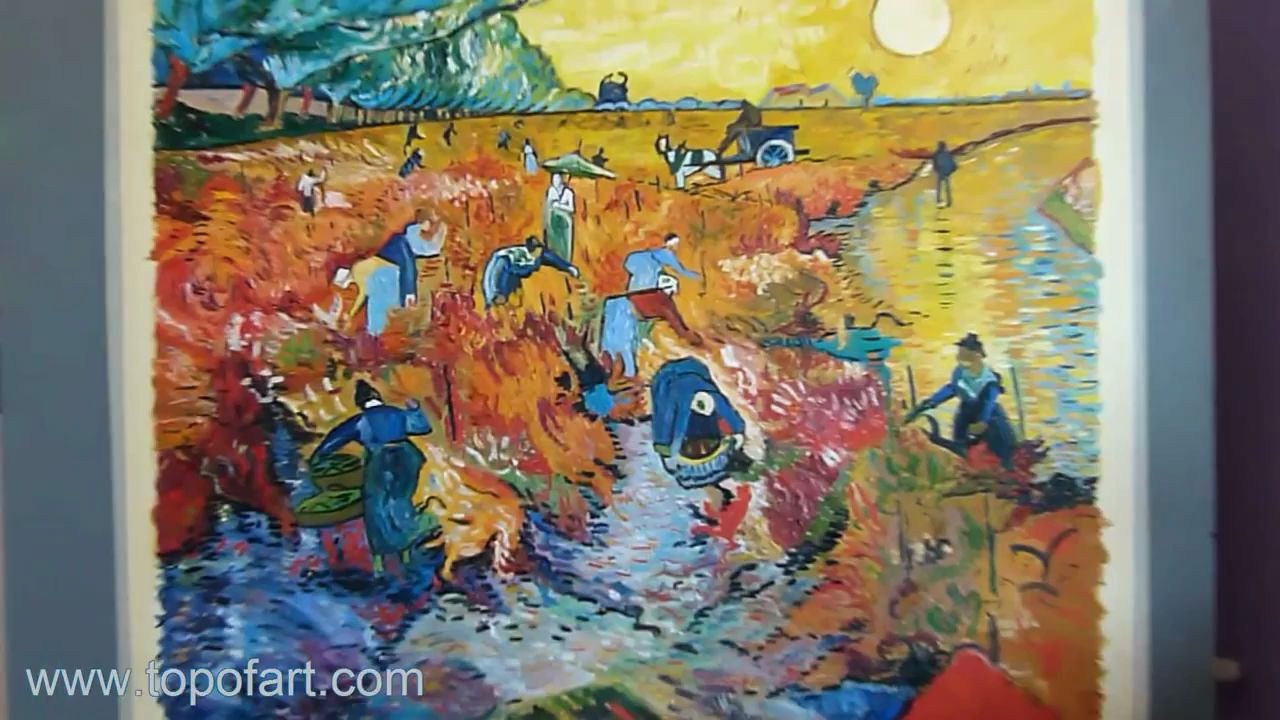 梵高手绘  阿尔的红色葡萄园 | van Gogh  Red Vineyards at Arles哔哩哔哩bilibili