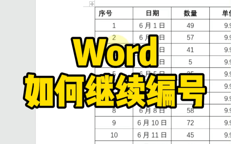 Word如何继续编号?哔哩哔哩bilibili