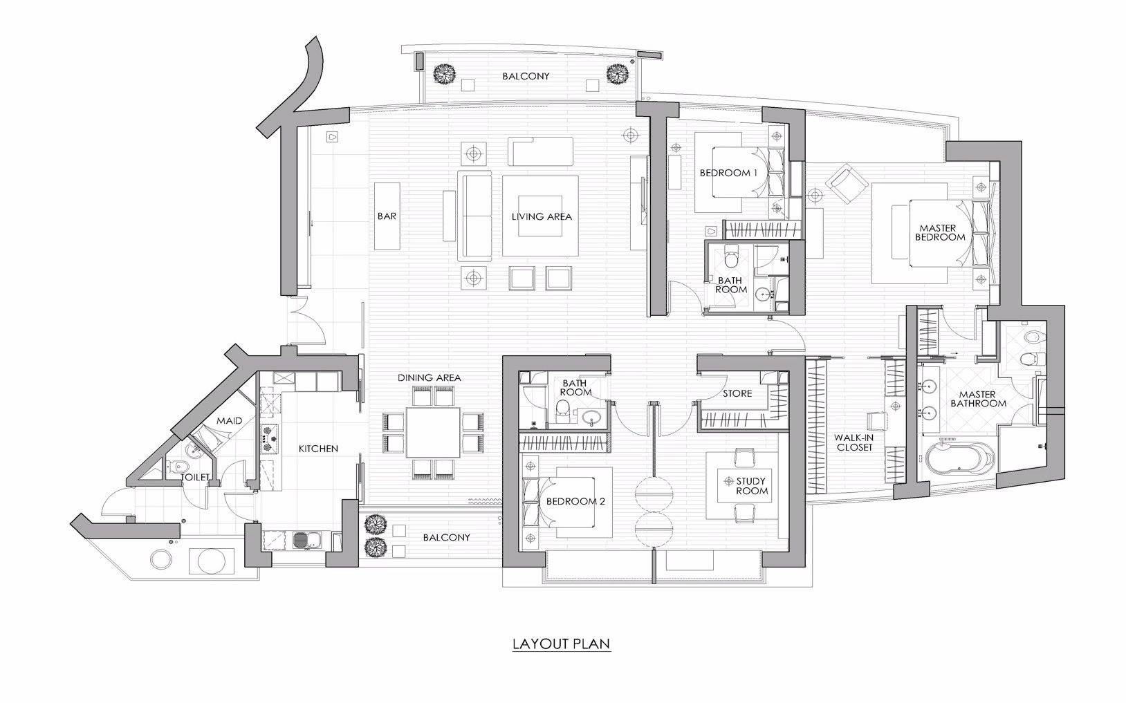 梁志天客厅装修效果图 #其他办公室案例 梁志天平面方案200套 & 附
