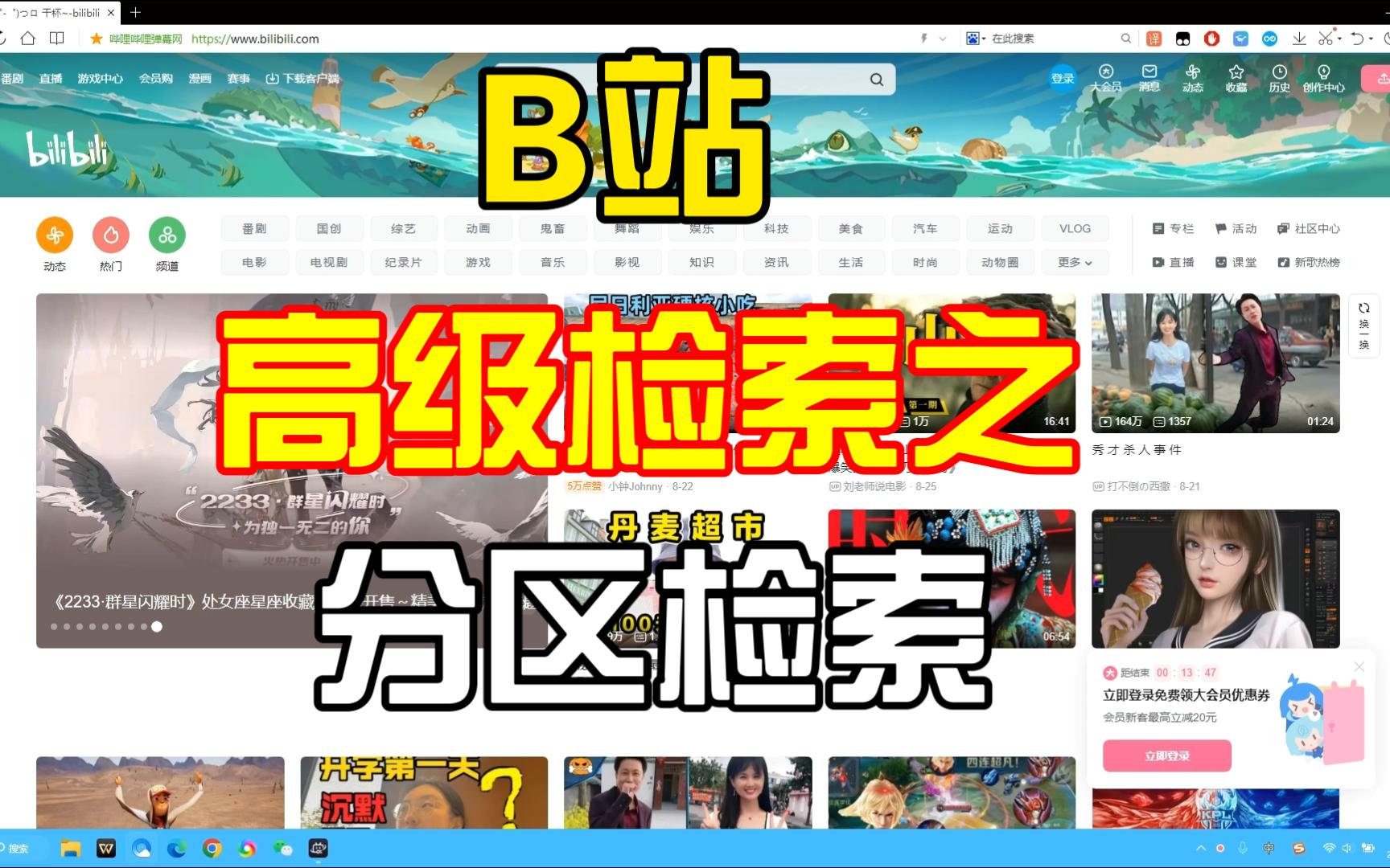 B 站高级检索功能分区检索哔哩哔哩bilibili