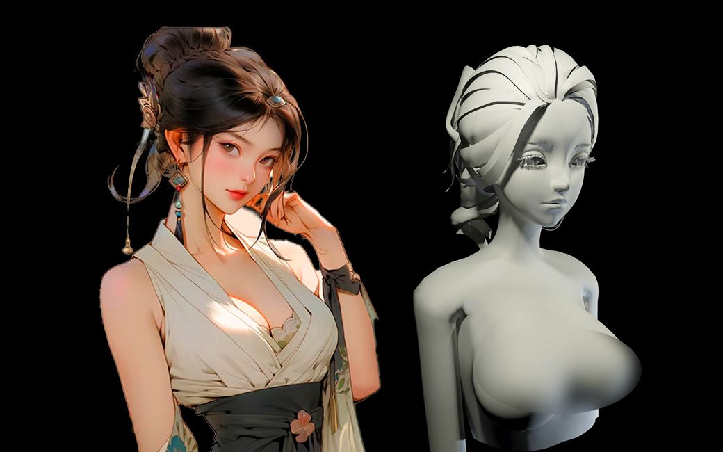 带你轻松学会人体建模少女的欧派 3dmax人物角色人体建模教程教学