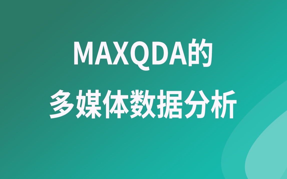 MAXQDA的多媒体数据分析哔哩哔哩bilibili