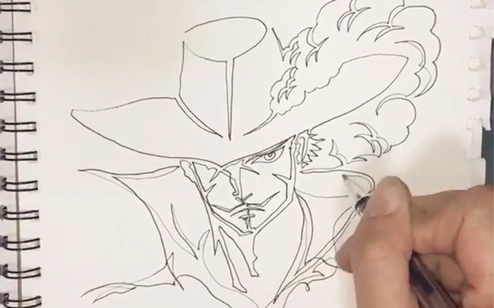 一笔画海贼王鹰眼