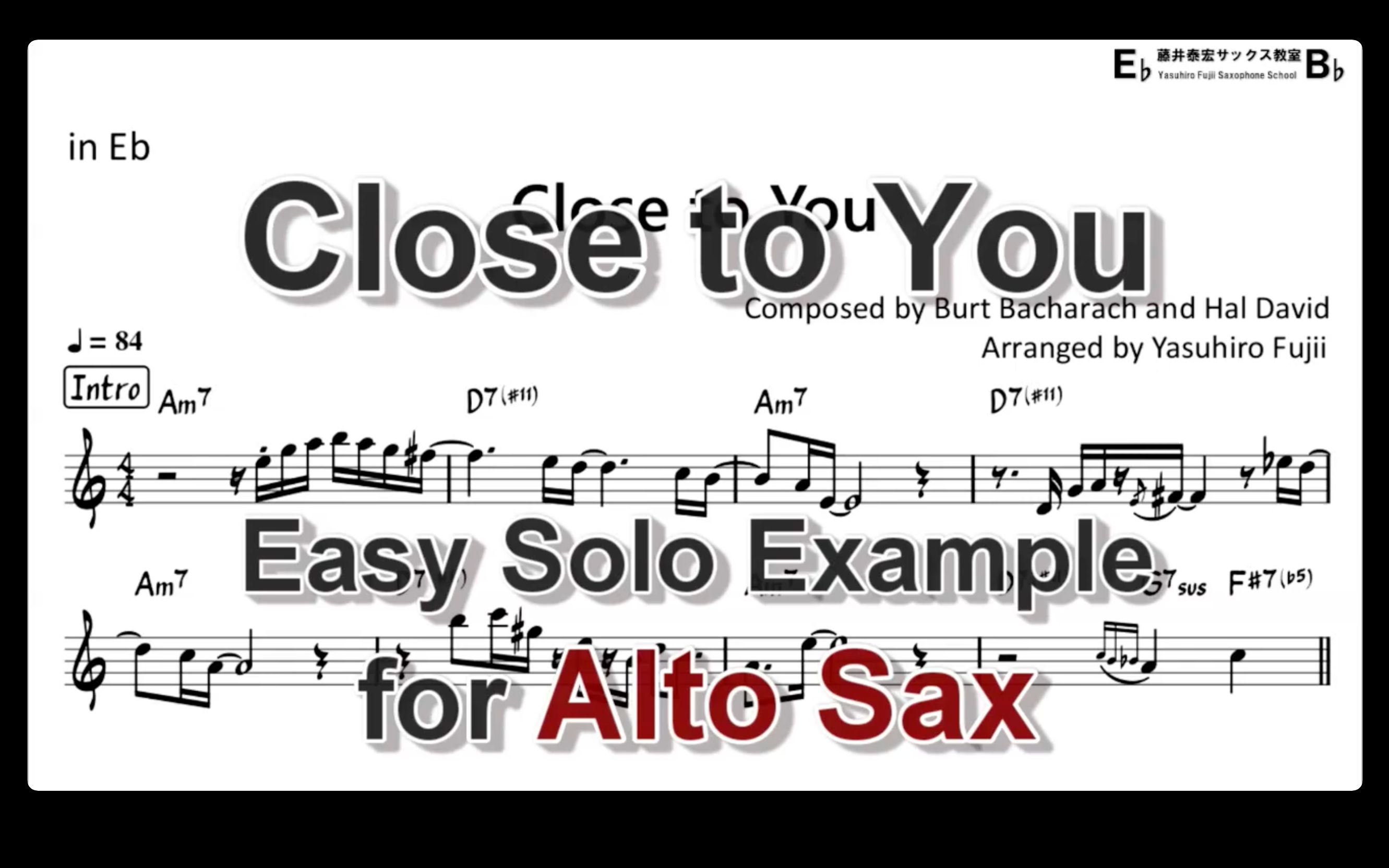 【萨克斯谱】Close to You (Eb solo example)哔哩哔哩bilibili