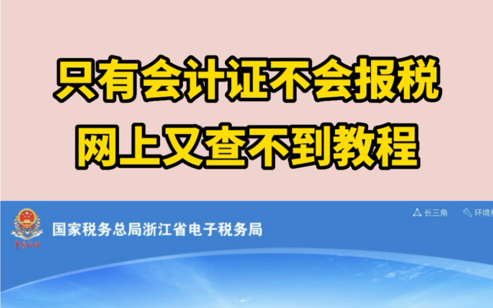 只有会计证但还不会报税?看完这份详细的教程,报税其实真不难!哔哩哔哩bilibili