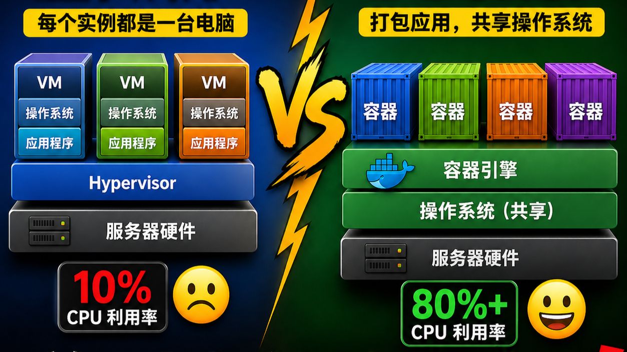8分钟讲清楚:虚拟机 vs 容器(通俗版)