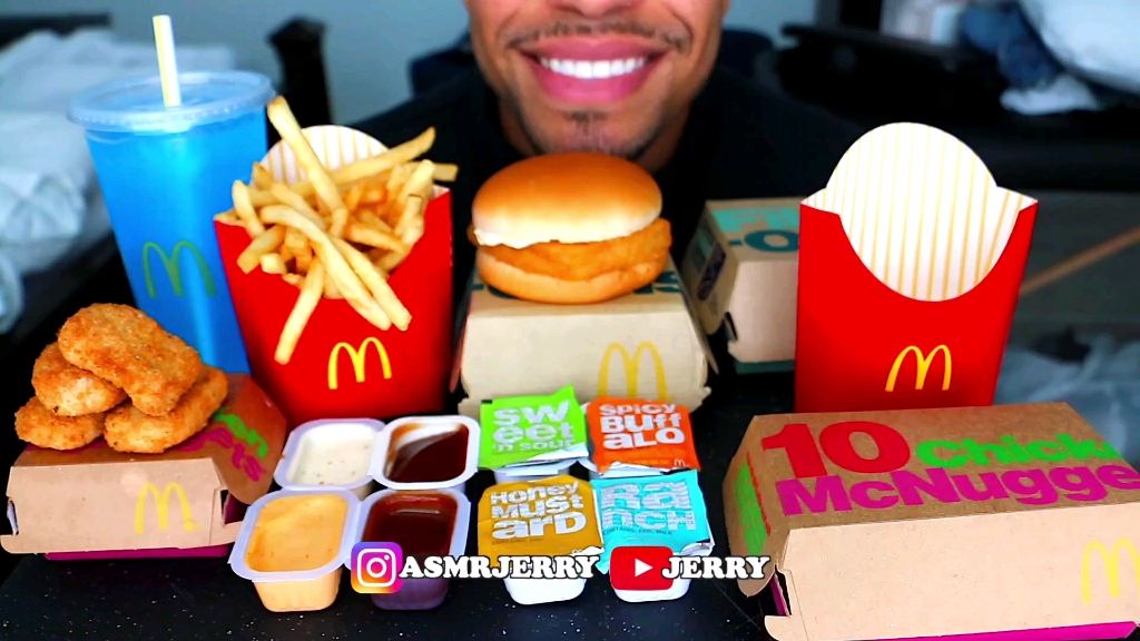 jerry皇帝的新餐吃空气助眠吃播麦当劳