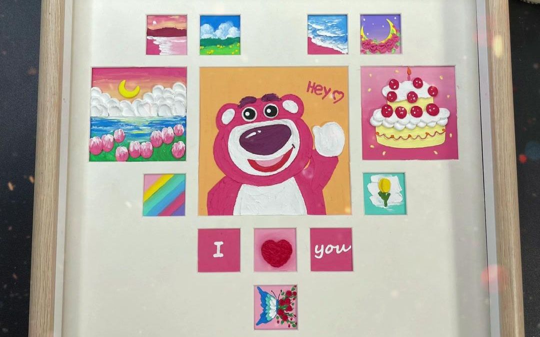 那就祝你发财 被爱 好运常在油画棒生日礼物爱心宫格油画棒送男朋友