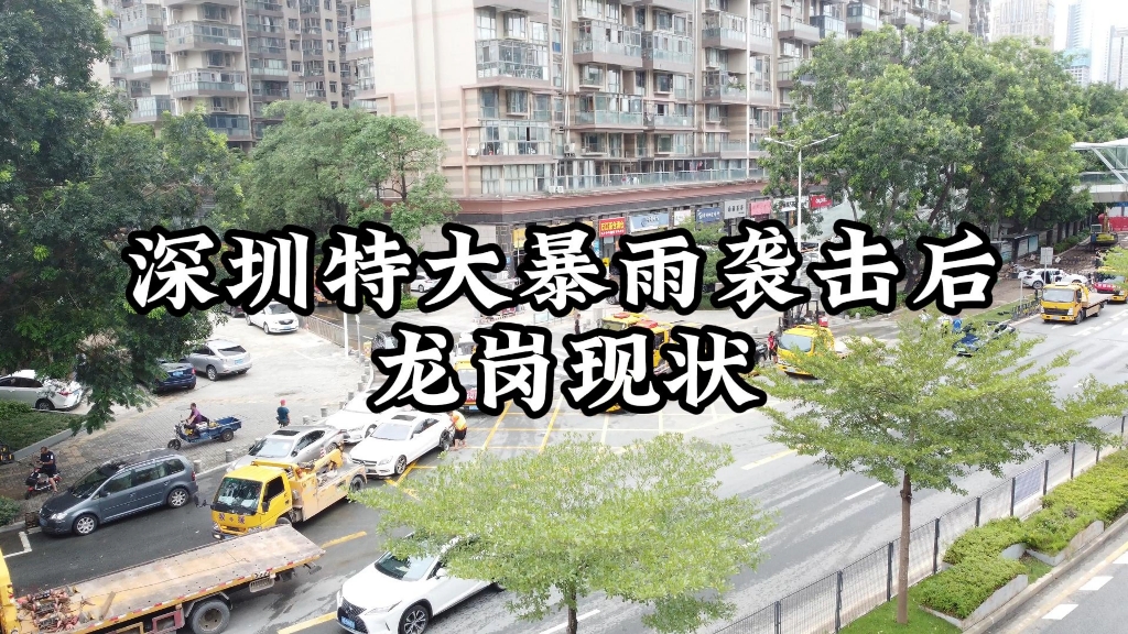 [图]记录深圳极端特大暴雨袭击龙岗后24小时街景 #深圳暴雨 #龙岗 #航拍 #一次贴膜终身朋友 #深圳台风