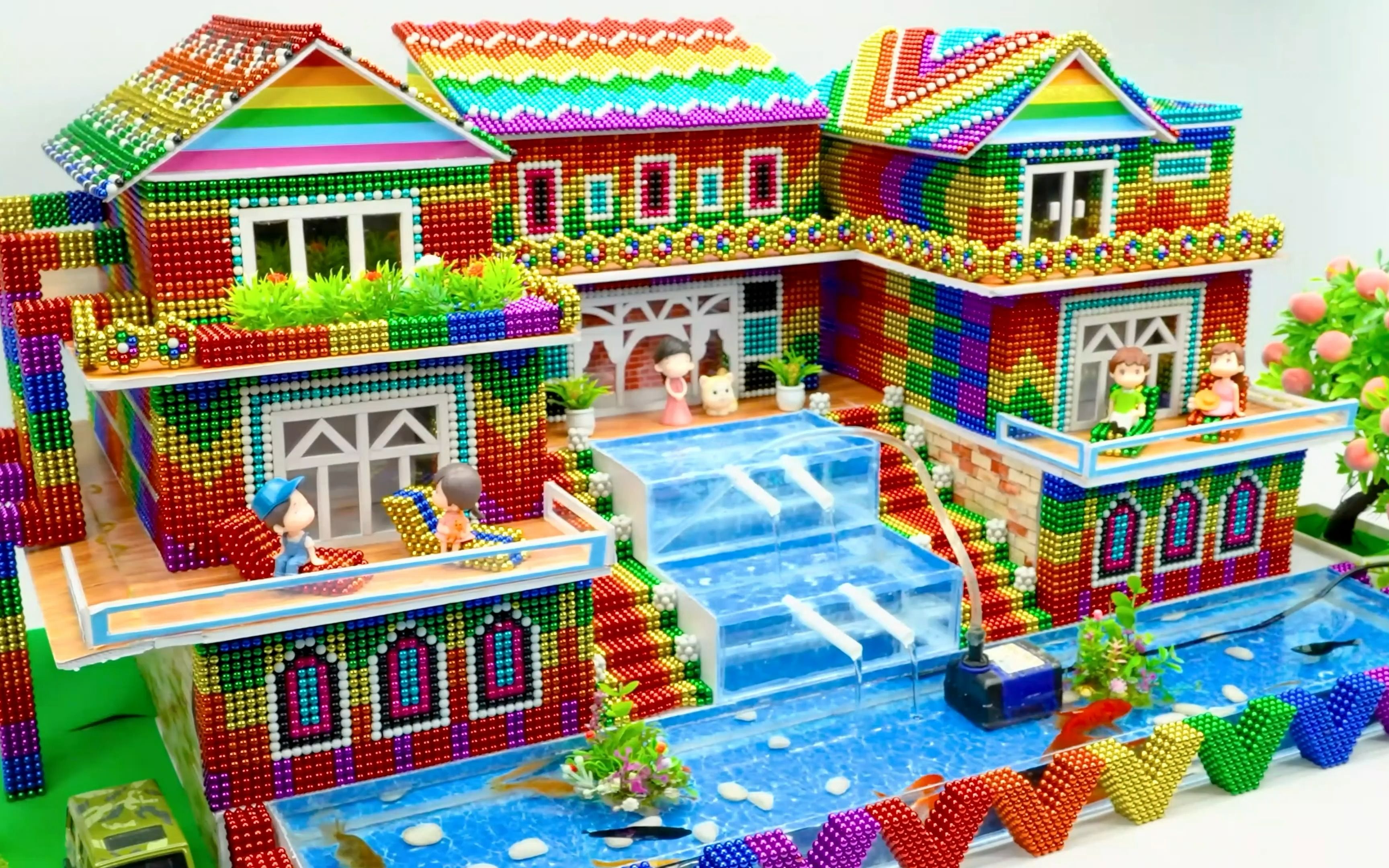 巴克球制作/农村自建彩虹小别墅,回家要会游泳.