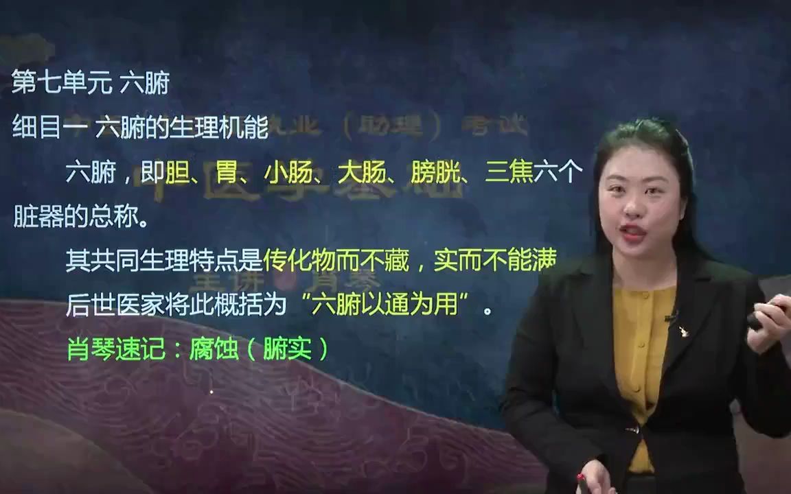 中医基础理论第7单元六腑肖琴