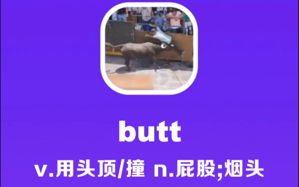 butt:用头顶/撞;屁股;烟头哔哩哔哩bilibili