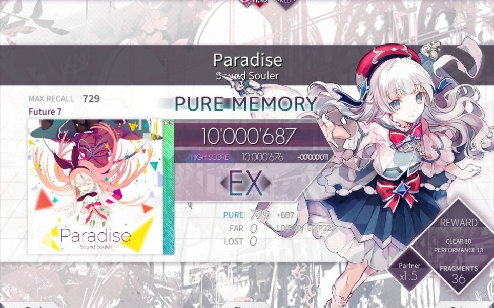 【arcaea】paradise ftr7 pm(max-42)