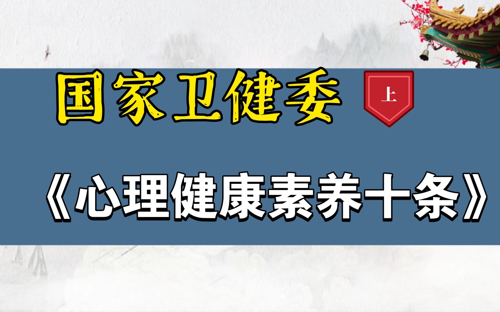 国家卫健委权威发布《心理健康素养十条》上哔哩哔哩bilibili