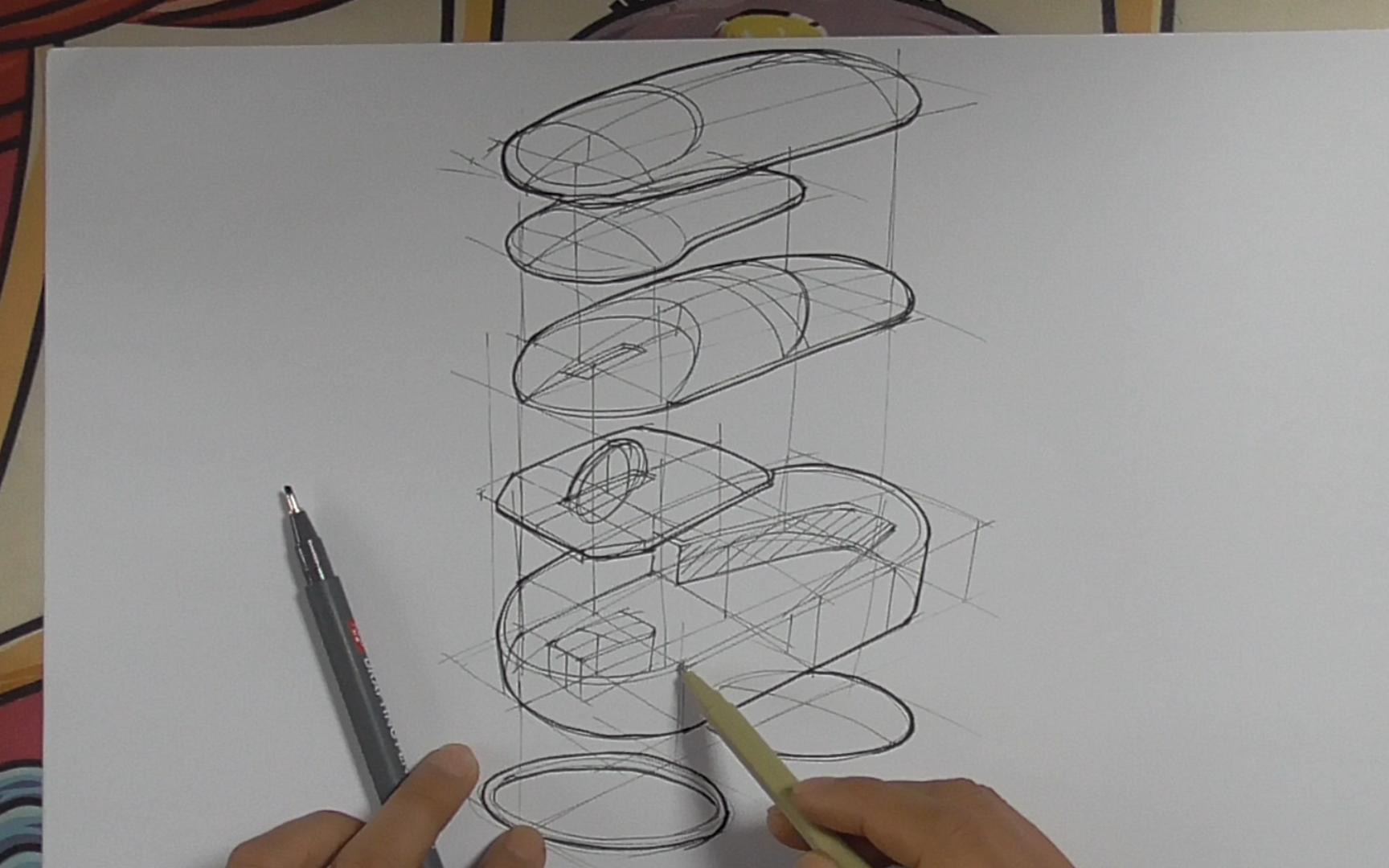 产品工程图-爆炸图,工业设计·产品设计手绘,工业设计考研