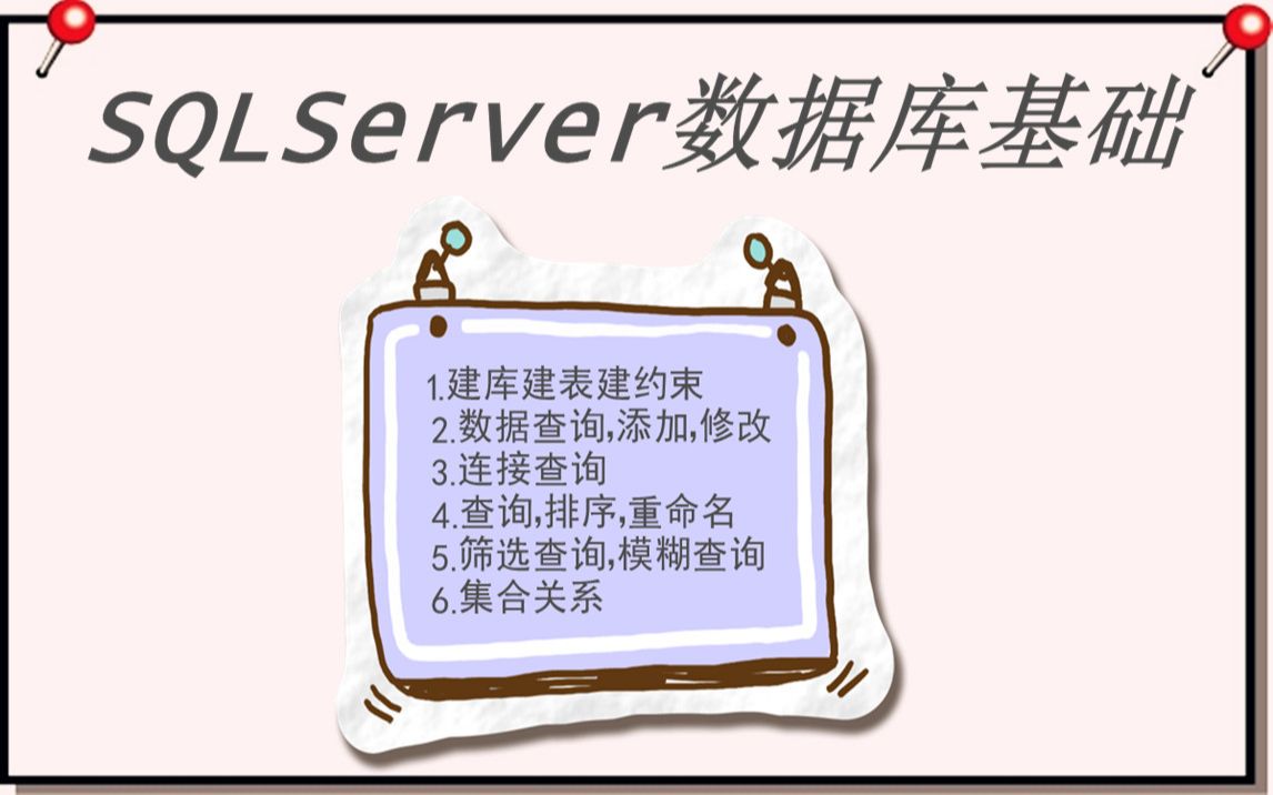 【SQLServer基础操作】建库建表建约束、增删改查基础操作、集合关系哔哩哔哩bilibili