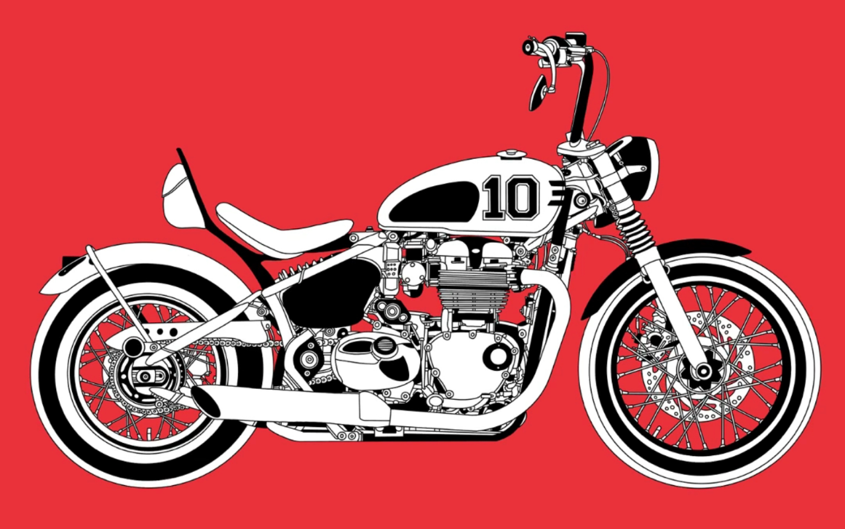 凯旋复古机车插画作品