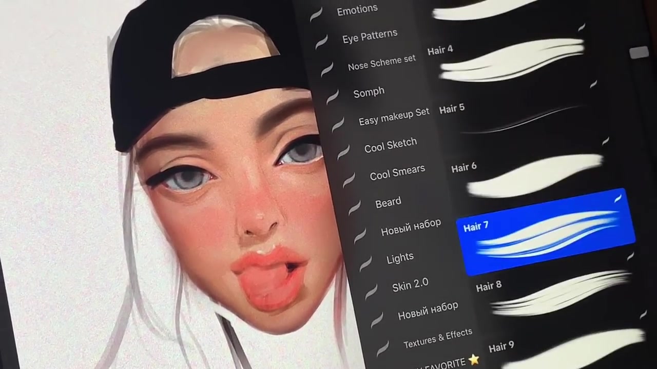 procreate app大神ipad pro绘画技巧】漂亮小姐姐绘画全过程