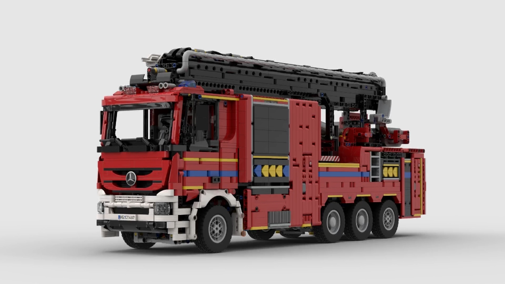 乐高moc 奔驰登高消防车