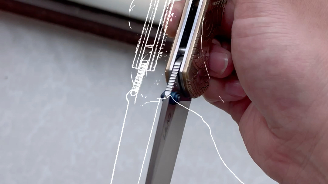 文强贴片三刃木910铜柄雕刻