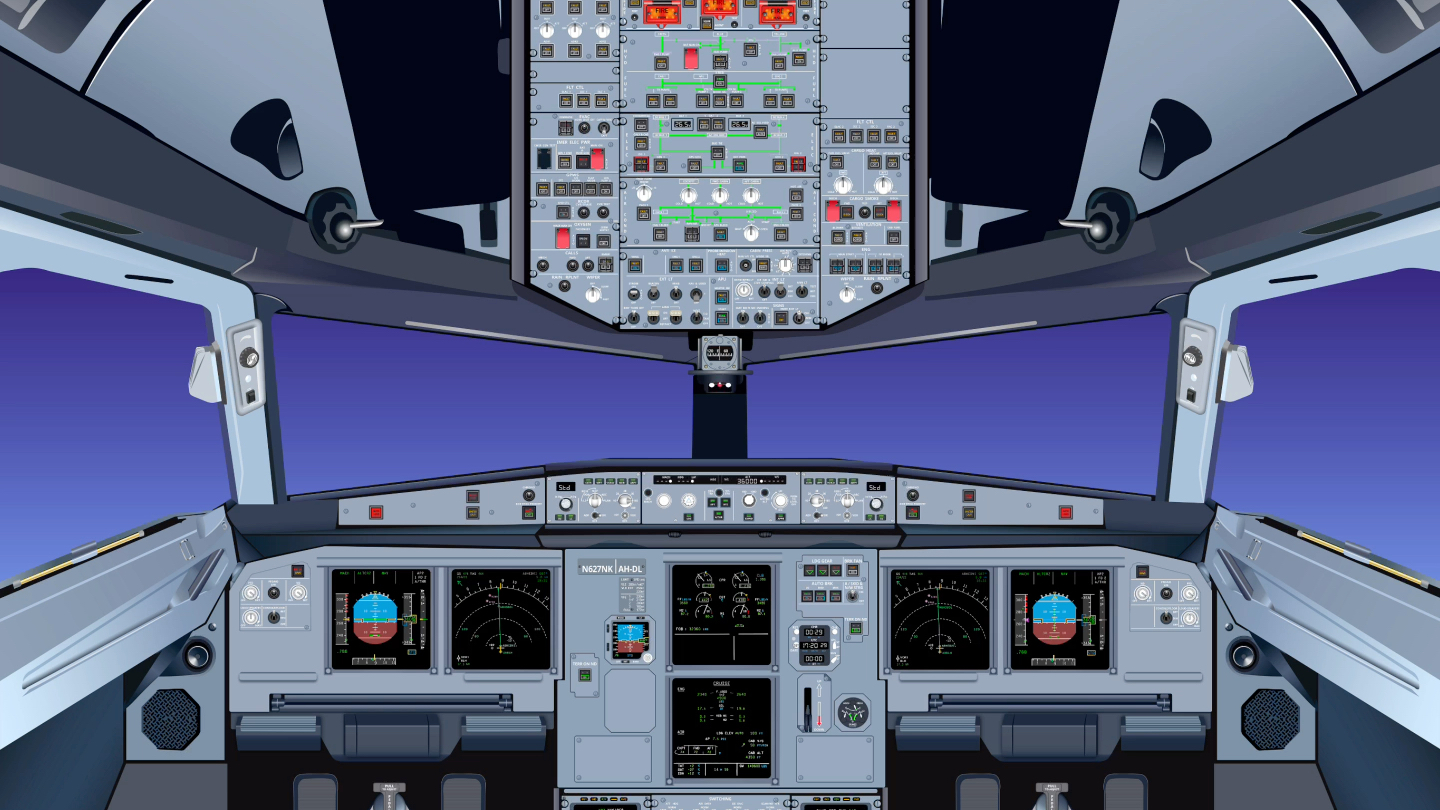 空客320驾驶舱襟翼图片