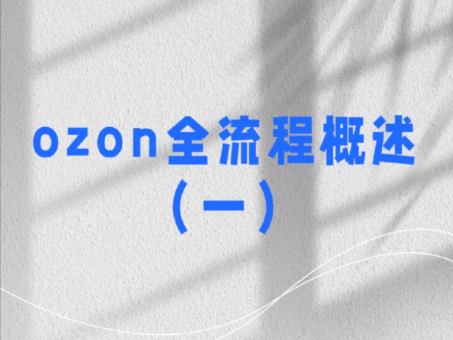 ozon跨境全流程(一)哔哩哔哩bilibili