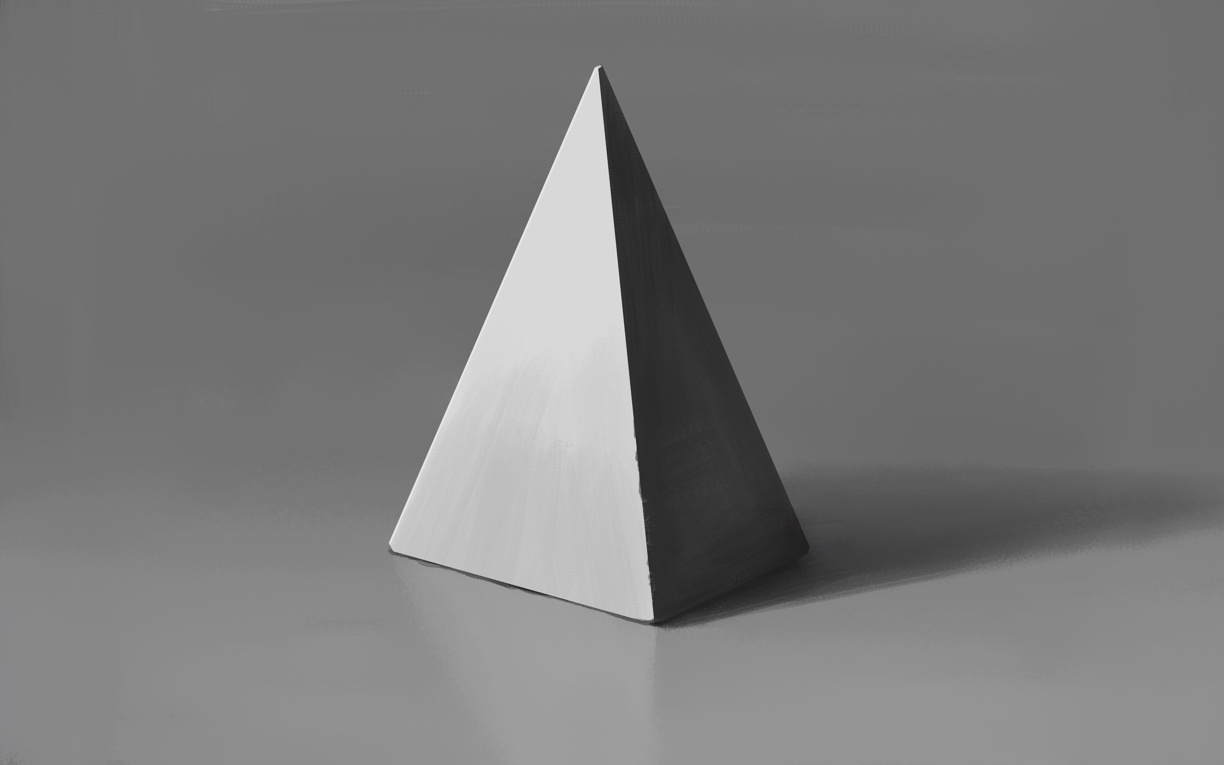 简单素描三角体图片