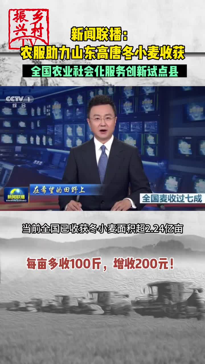 新闻联播:农服助力山东高唐冬小麦每亩多收100斤,增收200元!哔哩哔哩bilibili