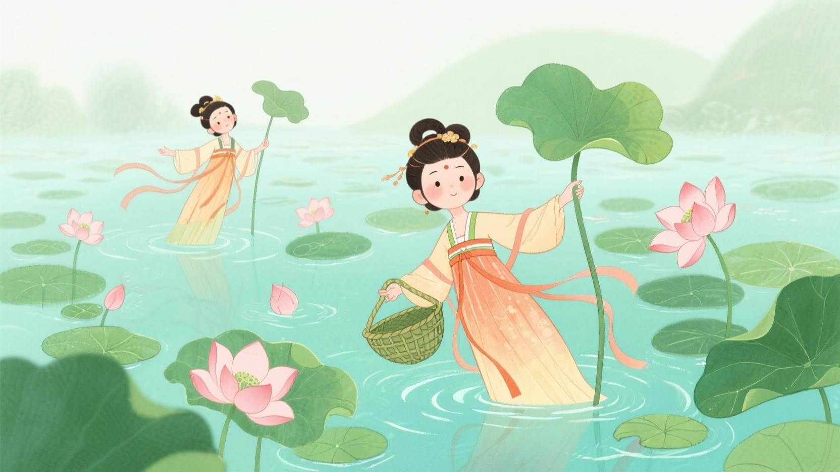 古诗中的夏天:《采莲曲》