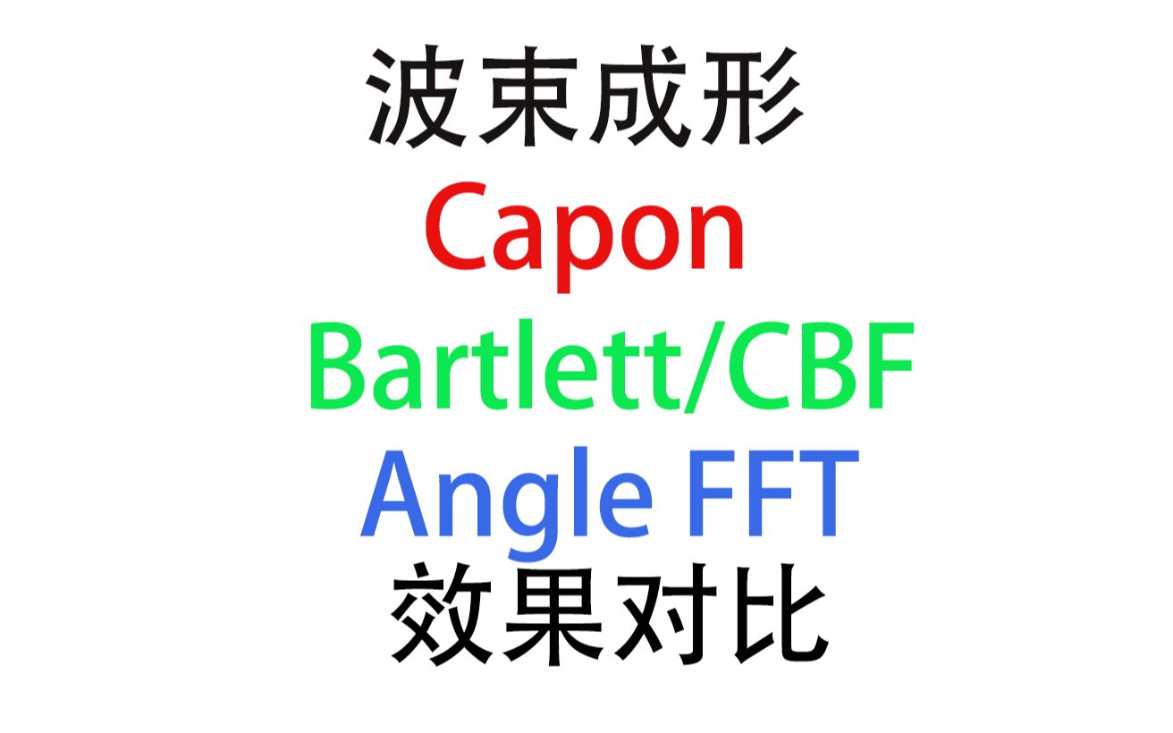 [毫米波雷达] 波束成形 Capon Bartlett/CBF FFT 三种算法效果对比哔哩哔哩bilibili