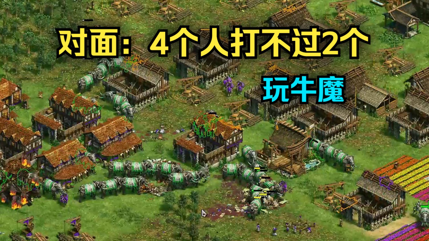 【帝国时代2】投稿ⷮŠ劲爆大象部落!2v4惊天大逆转!哔哩哔哩bilibili