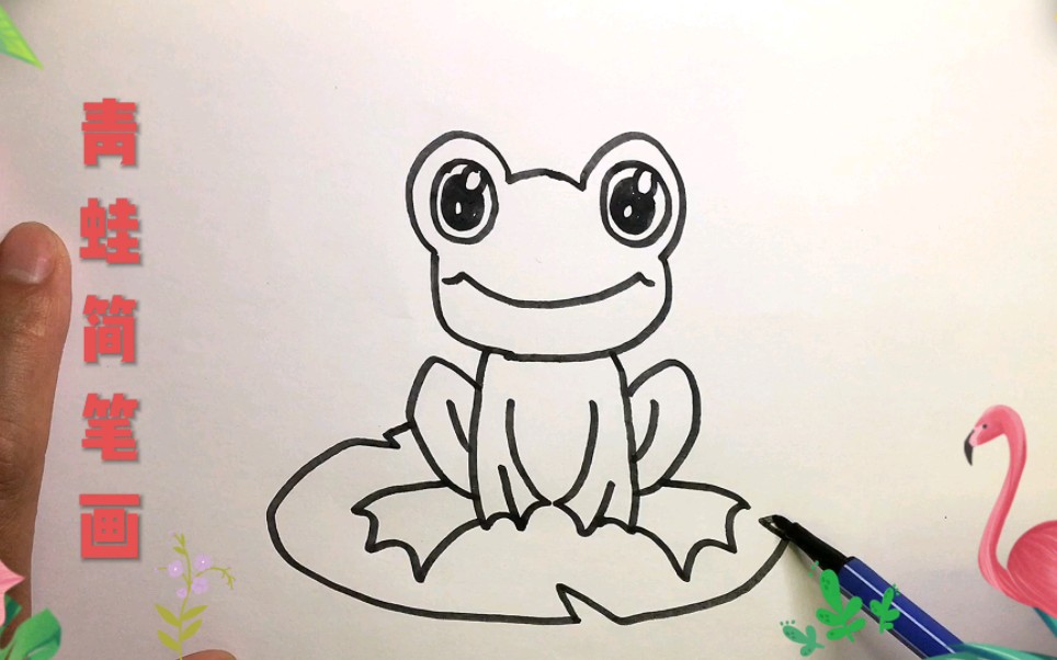 青蛙画画 简笔画图片