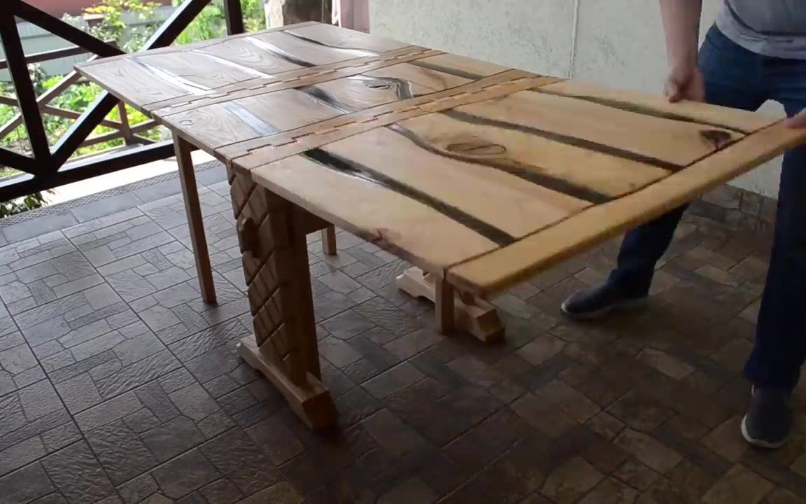 自制实木折叠桌_哔哩哔哩 (゜-゜)つロ 干杯~-bilibili