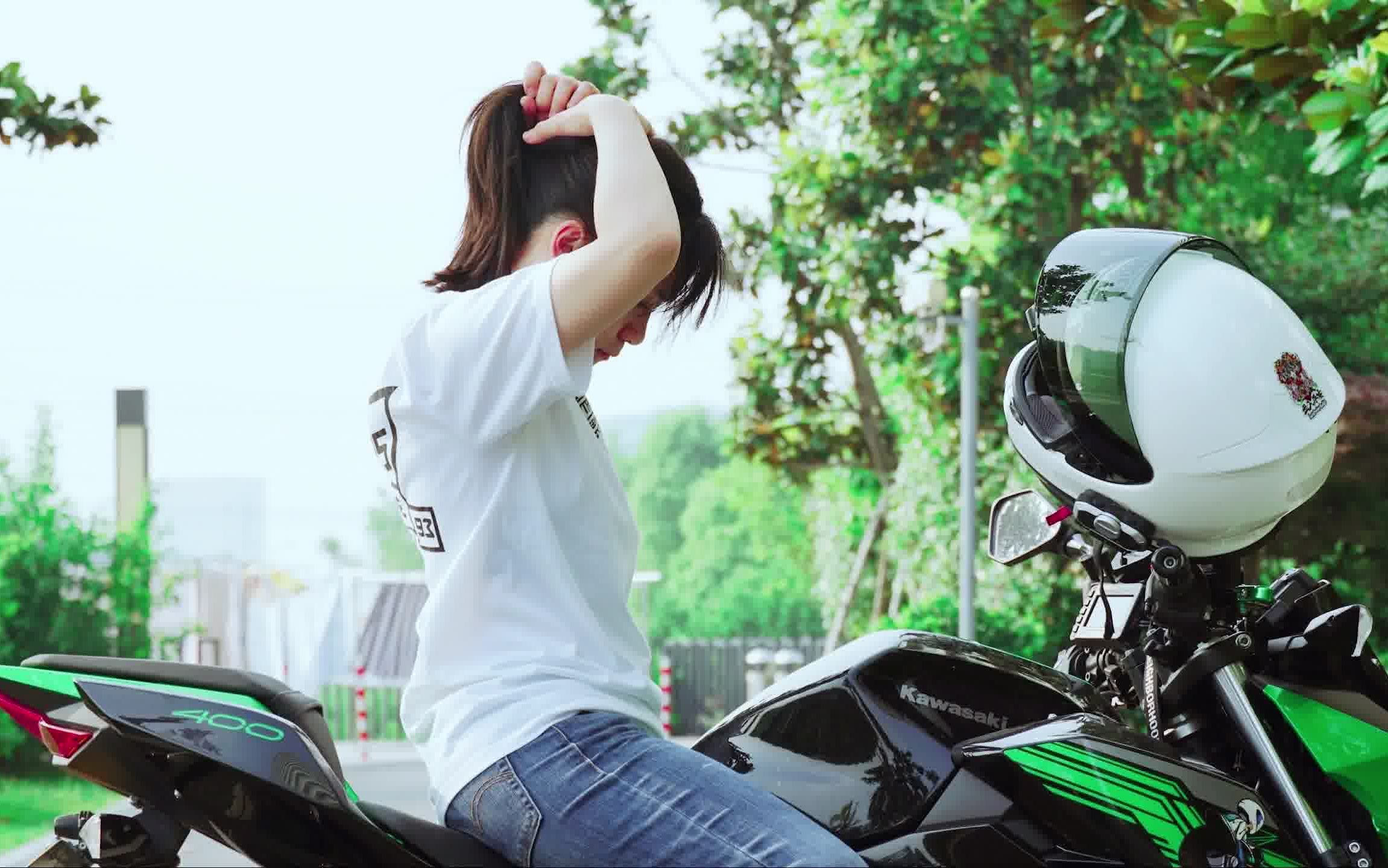 夏日·机车·女骑士·kawasaki川崎z400