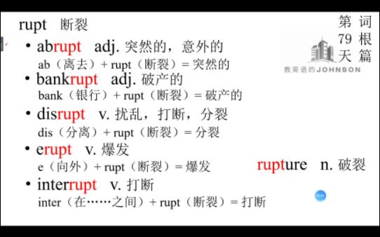 每日词根之rupt哔哩哔哩bilibili